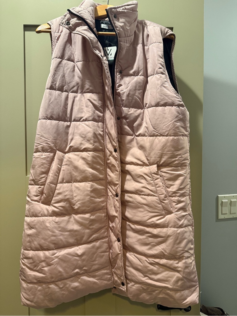 Michelle Mae Harlow Blush Quilted Long Puffer Vest